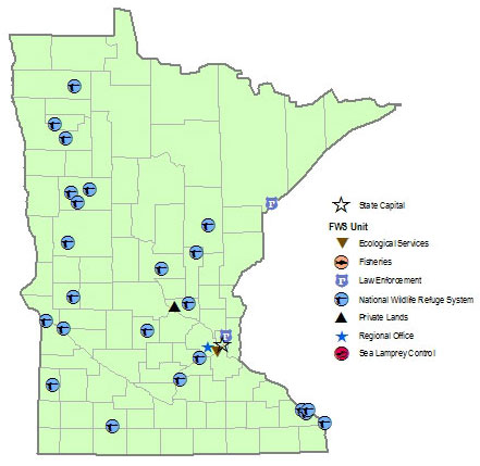 Map of Minnesota Field Stations and Offices