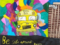 The latest winning entry in First Student's art contest came from fourth grader Ruth Brooks of Olathe Public Schools. The bus company awarded her school $1,000 to put toward classroom supplies.