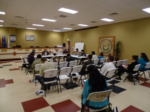 Michael Burns from EPA and USDA Deputy Undersecretary Arthur “Butch” Blazer meet with leaders of the Nenahnezad, San Juan, Shiprock, Tiis Tsoh Sikaad, Tsé Daa K’aan and Upper Fruitland chapters of Navajo Nation regarding Federal environmental justice programs.