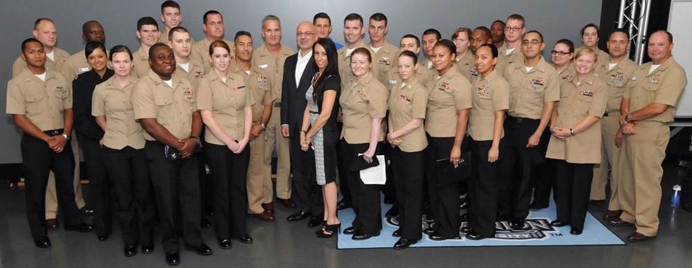 Deputy Assistant Secretary of Defense for Maintenance Policy & Programs John Johns, Commanding Officer FRCMA CAPT Joseph Rodriguez, Executive Officer FRCMA Keith Nixon, and the JITT/SITT team at Athena East.