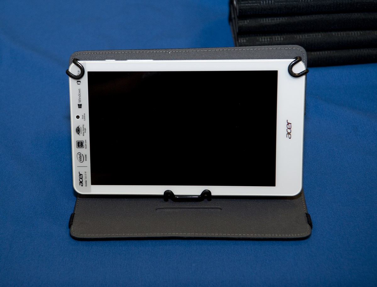 GREAT LAKES (April 7, 2015) Mobile devices are displayed during the launch of eSailor at Recruit Training Command. eSailor is an initiative aimed at providing all Sailors with wireless, mobile technology to conduct training, communicate, and eventually access medical records and take advancement exams. This beta test will provide information on how to fully implement wireless technology throughout the fleet. U.S. Navy photo by Mass Communication Specialist 1st Class Martin L. Carey.

