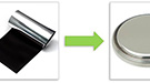 All-solid battery composed of lithium tin phosphorous sulfide solid electrolyte.