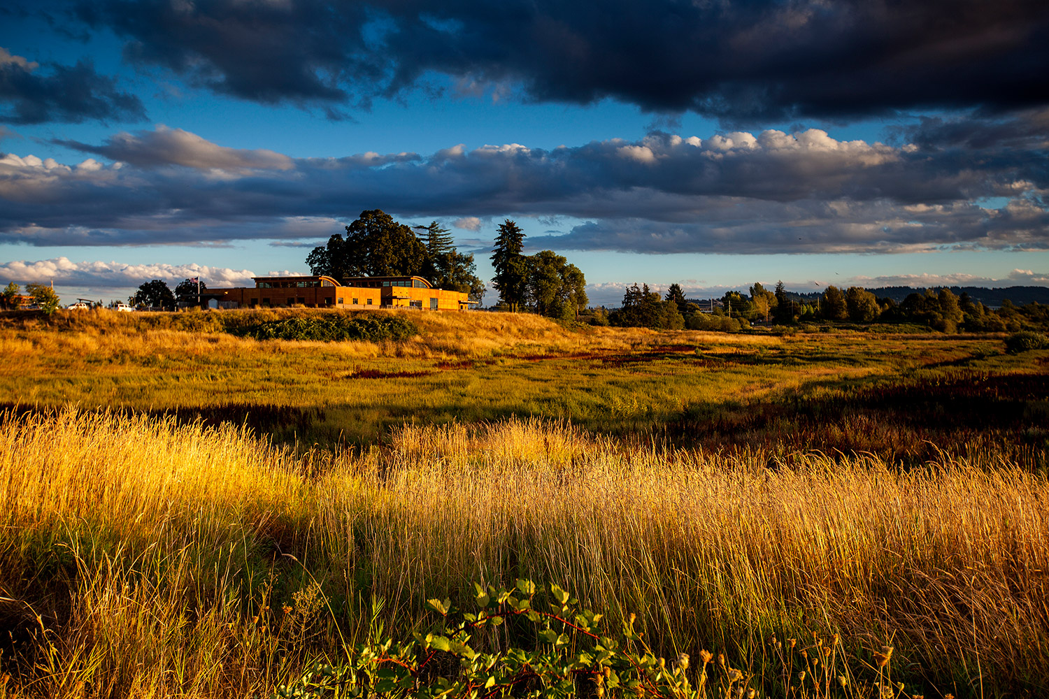 Tualatin River NWR headquarters at sunset, Portland Oregon. Credit: Ian Shive.