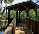 Observation deck at pond