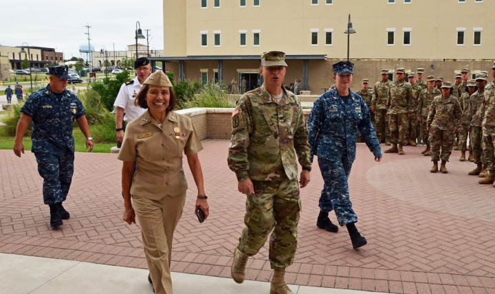 Defense Health Agency’s Director, Navy Vice Adm. Raquel Bono, visited the Medical Education and Training Campus at Fort Sam Houston, Texas, to see the training of the next generation of enlisted medical personnel earlier this fall. 