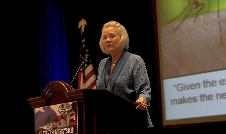 Dr. Karen S. Guice, acting assistant secretary of defense for health affairs, presents the keynote address opening the 2016 Military Health System Research Symposium in Orlando, Florida, recently.