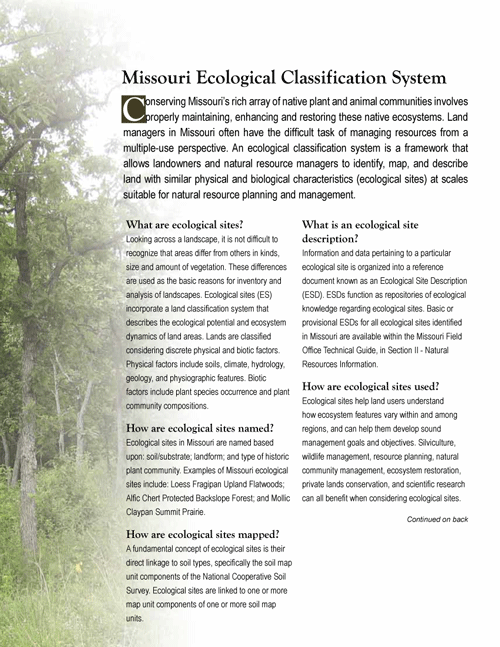 Missouri Ecological Fact Sheet