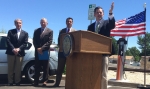 Paul Thomsen, Director of the Nevada Governor’s Office of Energy, announces the new Nevada Electric Highway Joint Initiative in Carson City, Nevada. He was joined at the event by Carson City Mayor Bob Crowell, left, NV Energy CEO Paul Caudill, and Nevada Governor Brian Sandoval. The Initiative received financial support from the Energy Department's State Energy Program.