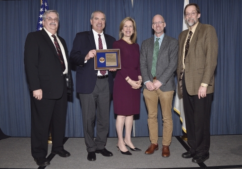 Pictured from left to right:  Dr. Phil Kraushaar, NSLS-II Program Manager, BES/SC; Mr. Frank Crescenzo, Federal Project Director