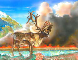 Woodland Caribou, painted by Sky Waters from Minnesota, was selected as the grand prize winner of the 2012 Endangered Species Day Youth Art Contest.   