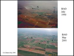 Areal view for July 1990 and May 2001