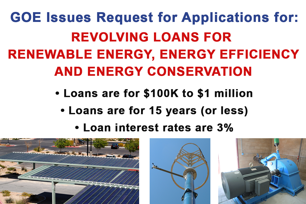 GOE Seeks Low-Interest Loan Applications for Renewable Projects