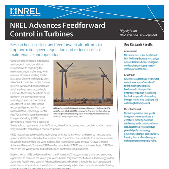 NREL Advances Feedforward Control in Turbines thumbnail