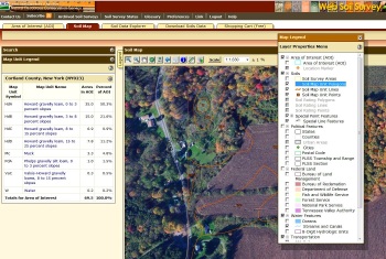 A screen shot of the Web Soil Survey web site