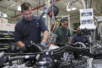 ZF North America used Alabama E3 funding to create a recycling program that saves more than $100,000 a year in trash pickup and landfill fees. Pictured here are workers in the Tuscaloosa location, which provides Mercedes with complete axle systems. | Photo courtesy of ZF North America, Inc.