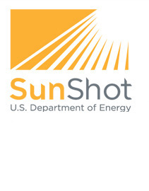 Graphic of the U.S. Department of Energy logo. A yellow, rectangular-shaped box with white sunrays pointing diagonally from the top, right-hand corner of the box to the left bottom corner . The words "SunShot" and "U.S. Department of Energy" are displayed horizontally under the rectangular box graphic.