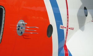 Inlets installed in a Coast Guard C-130 aircraft.