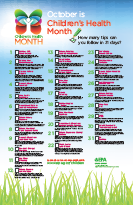 Children's Health Month - Tip Calendar Image