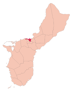 Location of Hagåtña (Agana) within the Territory of Guam