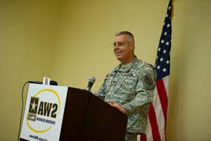 COL Jim Rice speaking at the 2010 AW2 Symposium.