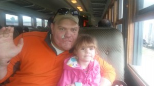 AW2 Veteran Karl Pasco and his daughter take a trip on the Austin Steam Train.