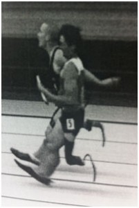 COLORADO SPRINGS, Colo. – This still image from the video cameras at the 4x100 relay finish line at U.S. Air Force Academy shows SGT Ryan McIntosh from Fort Sam Houston WTB winning by 1/200th of a second. After losing his right leg below the knee, McIntosh serves as an adaptive sports NCO at Fort Sam Houston WTB, where he inspires other WTU Soldiers to participate in adaptive reconditioning activities.  