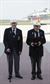 Doolittle Raiders Lt. Col. Dick Cole and Staff Sgt. David Thatcher pose with the Congressional Gold Medal after it arrived at Wright-Patterson AFB following a ceremonial flight on board the B-25 “Panchito.” (U.S. Air Force photo by Will Haas)