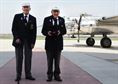 Doolittle Raiders Lt. Col. Dick Cole and Staff Sgt. David Thatcher pose with the Congressional Gold Medal after it arrived at Wright-Patterson AFB following a ceremonial flight on board the B-25 “Panchito.” (U.S. Air Force photo by Will Haas)