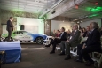 Energy Secretary Ernest Moniz (far right) watches as Assistant Secretary for Energy Efficiency and Renewable Energy David Danielson speaks during the EcoCAR 3 competition launch event in Washington, D.C. on April 24. Student teams from throughout the country will put their engineering skills to the test in a four-year competition to make the Chevrolet Camaro more sustainable. | Energy Department photo 