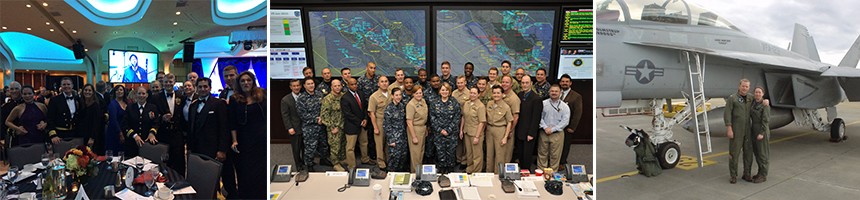 Collage of photos of U.S. Navy Commander Jillene Bushnell