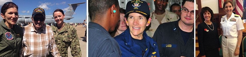 Collage of photos of Rear Adm. Margaret Klein