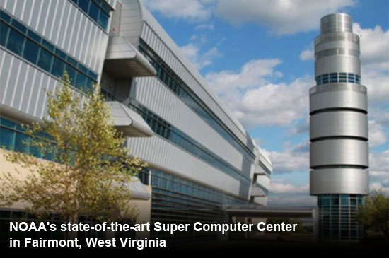 NOAA's state-of-the-art Super Computer Center in Fairmont, West Virginia