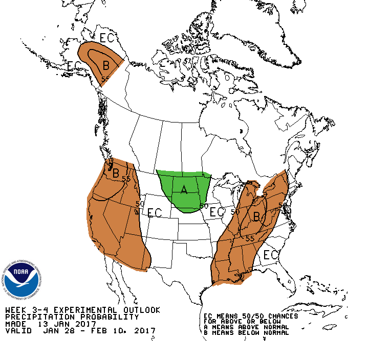 Latest Week 3-4 Precipitation Outlook