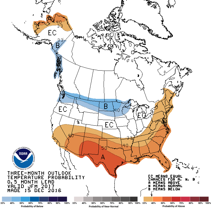 Latest 90 Day Temperature Outlook