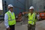 Brig. Gen. Mark Toy, U.S. Army Corps of Engineers Great Lakes and Ohio River Division commander, tours the Kentucky Lock Addition Project in Grand Rivers, Ky., Nov. 2, 2016 as part of a command priority to meet the work force and learn first-hand the national importance of civil works projects during his visit to the Nashville District. 