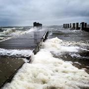 Flooded Pier at Assawoman Bay, MD