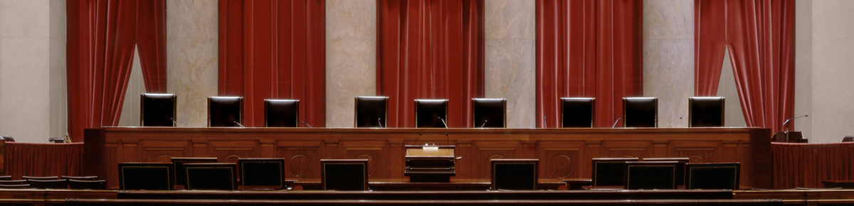 Detail of the Bench in the Courtroom