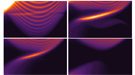 Frames from an animation shows electron states in a single layer of tungsten disulfide crystal that’s been illuminated with circularly polarized light in the red to near-infrared wavelength range.