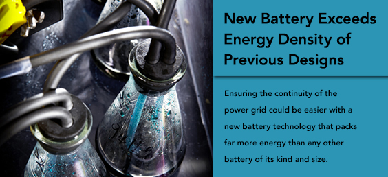 New Battery Exceeds Energy Density of Previous Designs