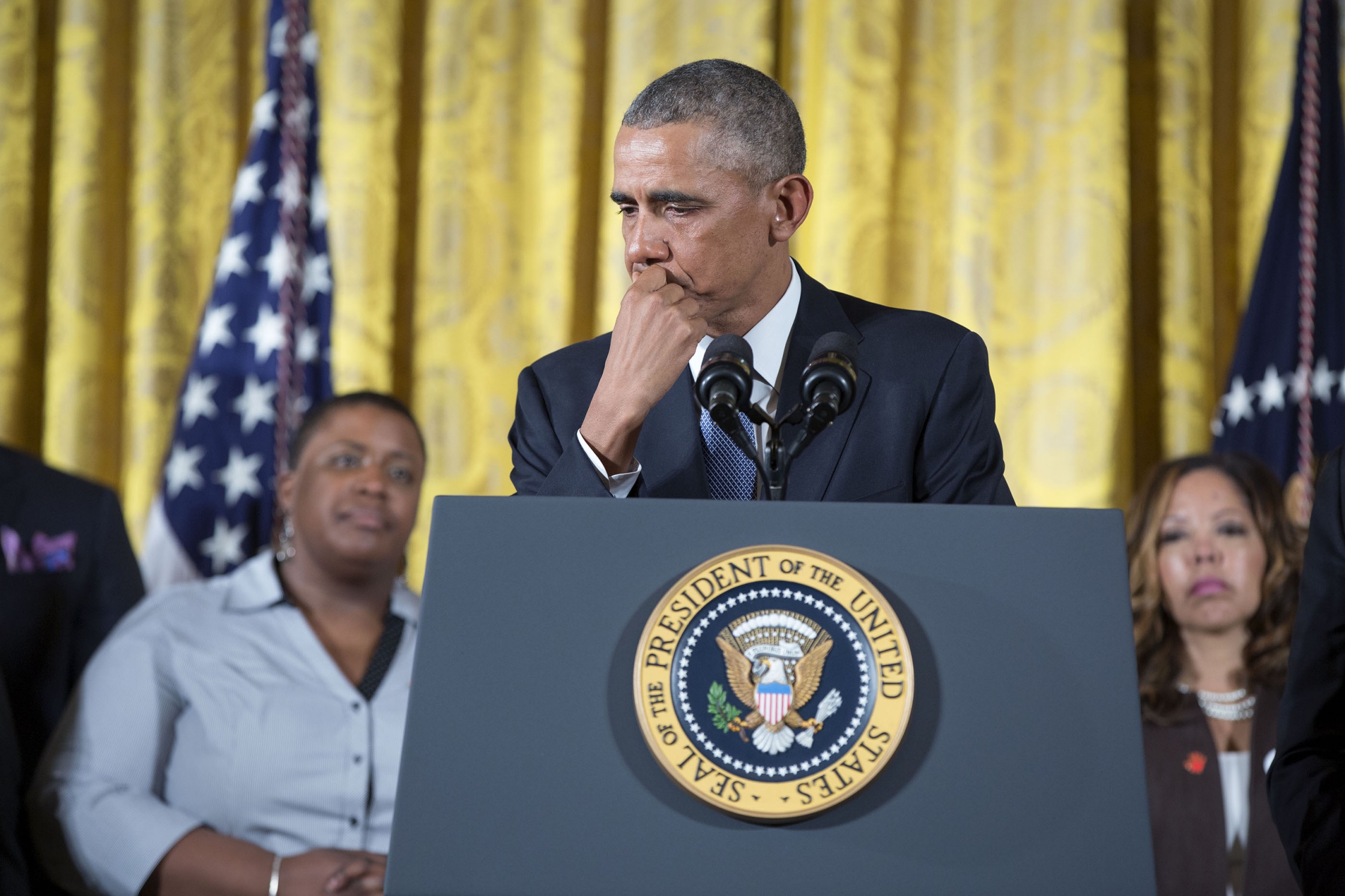 President Obama tears up at his press conference