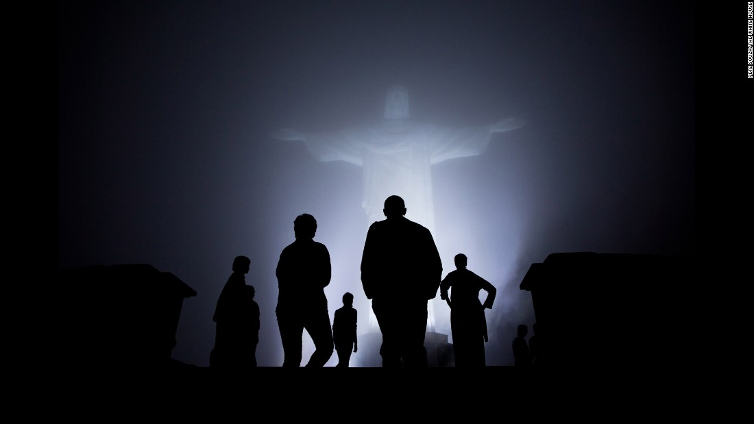 The first family tours the Christ the Redeemer statue in Rio de Janeiro on March 19, 2011. Obama visited Brazil, Chile and El Salvador during his trip to Latin America.