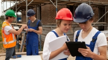 Youth working on a job site