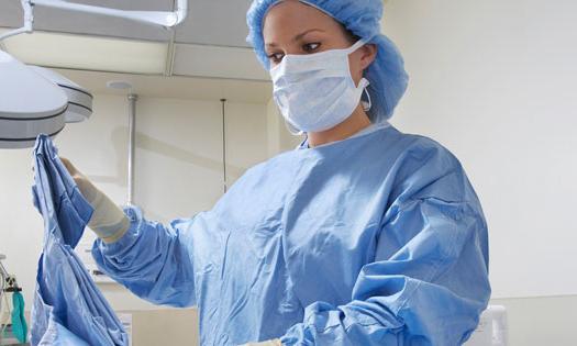 Doctors in scrubs in an operating room