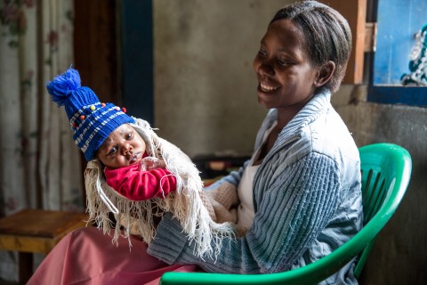 Rehema Roberts with her newborn son Setu