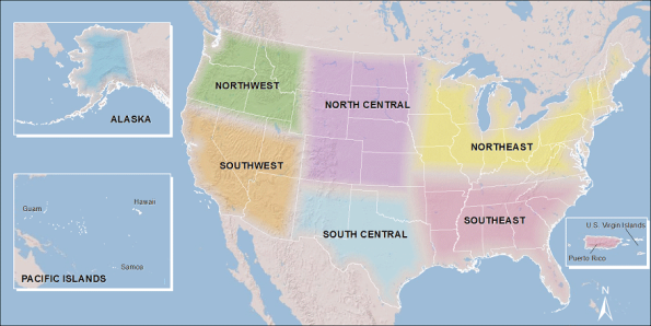 Climate Science Centers map