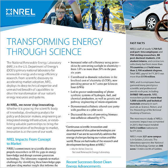 NREL Fact Sheet cover