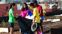 Youth participating in civic engagement activities