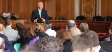 Senator Markey speaking to MA AIPAC members