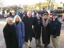 Senator Markey with constituents at the Winthrop Holiday Tree Lighting Ceremony