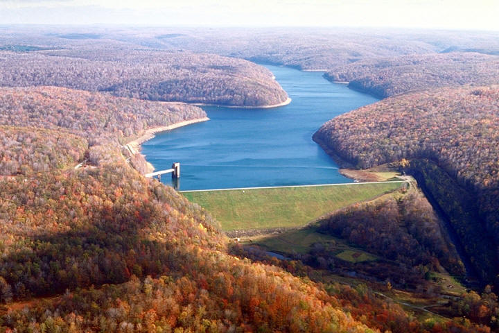 Aerial view of East Branch Dam